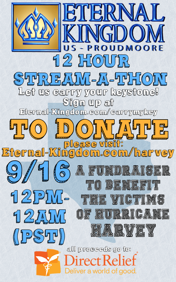 eternal kingdoms 12 hour stream a thon 9 16 to benefit the victims altar server recruitment flyer